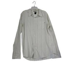 O'Neill Men's Long Sleeve Collared Embroidered Striped Button Down Shirt Size L